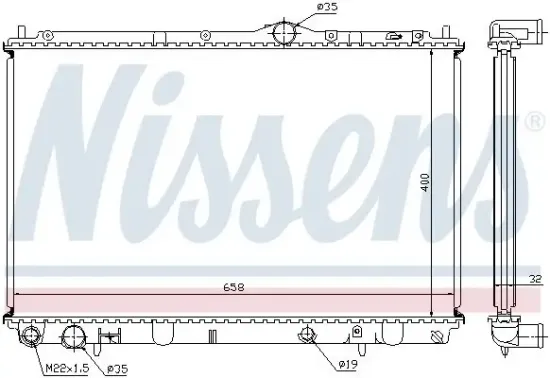 Kühler, Motorkühlung NISSENS 62858A Bild Kühler, Motorkühlung NISSENS 62858A