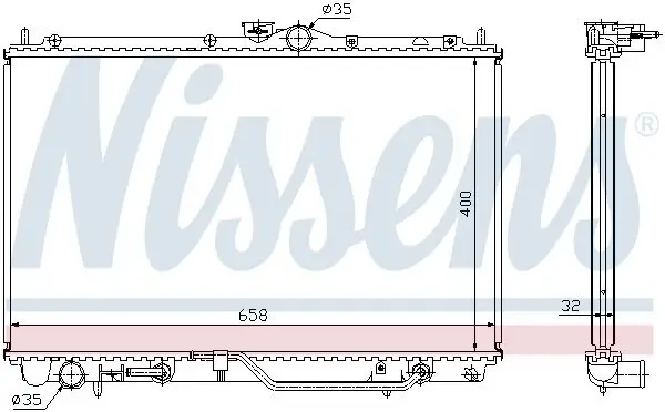 Kühler, Motorkühlung NISSENS 62860A