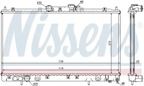 Kühler, Motorkühlung NISSENS 62868A Bild Kühler, Motorkühlung NISSENS 62868A