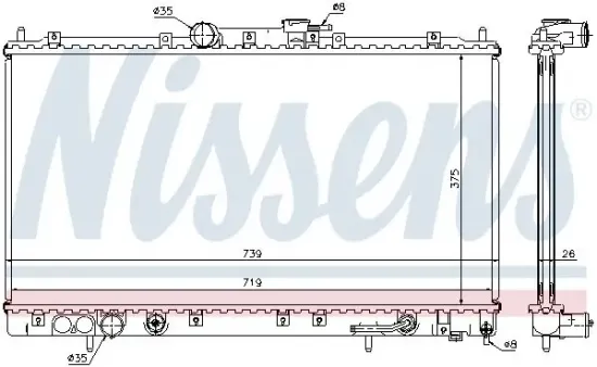 Kühler, Motorkühlung NISSENS 62869A Bild Kühler, Motorkühlung NISSENS 62869A