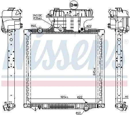 Kühler, Motorkühlung NISSENS 63061 Bild Kühler, Motorkühlung NISSENS 63061