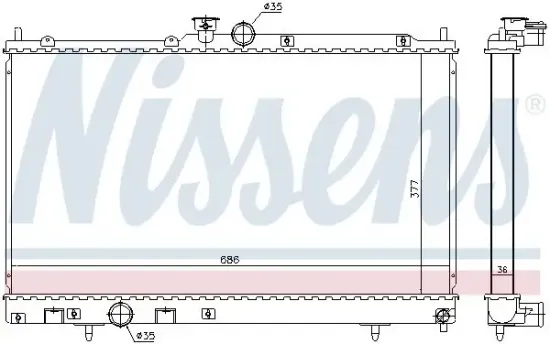 Kühler, Motorkühlung NISSENS 628956 Bild Kühler, Motorkühlung NISSENS 628956