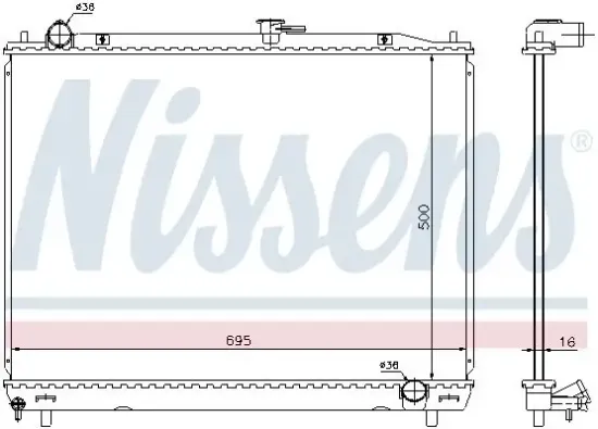 Kühler, Motorkühlung NISSENS 628962 Bild Kühler, Motorkühlung NISSENS 628962