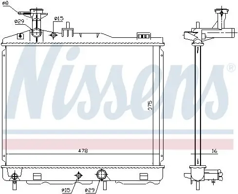 Kühler, Motorkühlung NISSENS 628982 Bild Kühler, Motorkühlung NISSENS 628982