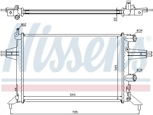 Kühler, Motorkühlung NISSENS 63016 Bild Kühler, Motorkühlung NISSENS 63016
