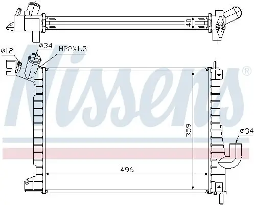 Kühler, Motorkühlung NISSENS 63019A Bild Kühler, Motorkühlung NISSENS 63019A