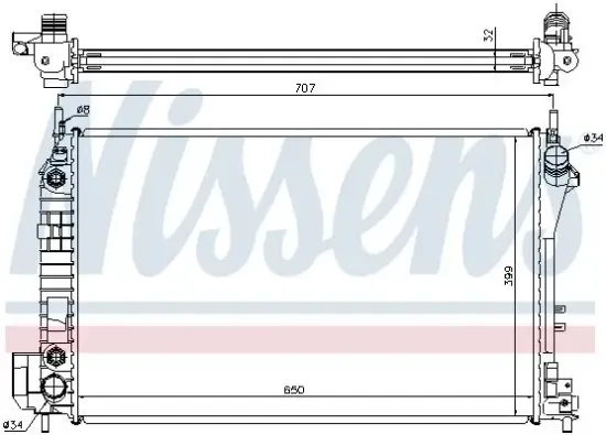 Kühler, Motorkühlung NISSENS 63023A Bild Kühler, Motorkühlung NISSENS 63023A