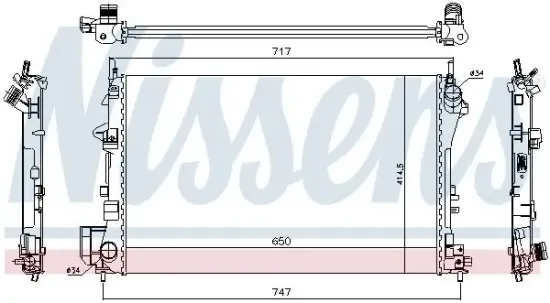 Kühler, Motorkühlung NISSENS 63024A Bild Kühler, Motorkühlung NISSENS 63024A