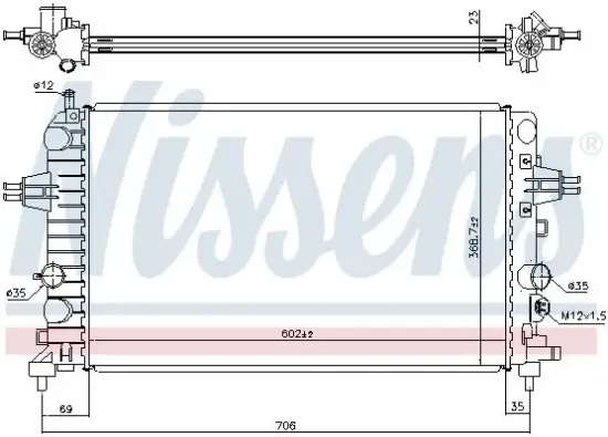 Kühler, Motorkühlung NISSENS 63028A Bild Kühler, Motorkühlung NISSENS 63028A