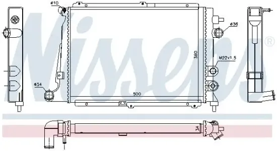 Kühler, Motorkühlung NISSENS 63057 Bild Kühler, Motorkühlung NISSENS 63057