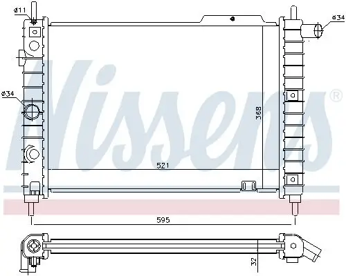 Kühler, Motorkühlung NISSENS 63058A Bild Kühler, Motorkühlung NISSENS 63058A