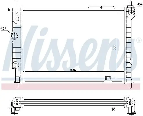 Kühler, Motorkühlung NISSENS 63059 Bild Kühler, Motorkühlung NISSENS 63059