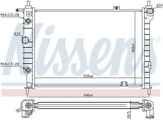 Kühler, Motorkühlung NISSENS 63061 Bild Kühler, Motorkühlung NISSENS 63061