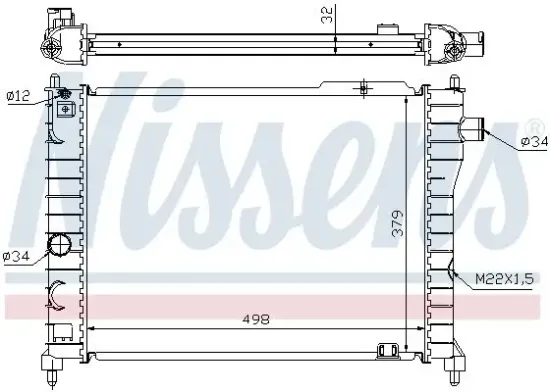 Kühler, Motorkühlung NISSENS 63062A Bild Kühler, Motorkühlung NISSENS 63062A