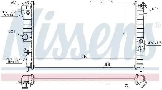 Kühler, Motorkühlung NISSENS 630641 Bild Kühler, Motorkühlung NISSENS 630641