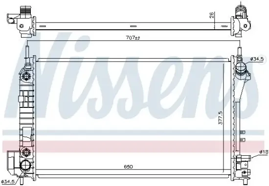 Kühler, Motorkühlung NISSENS 630703 Bild Kühler, Motorkühlung NISSENS 630703