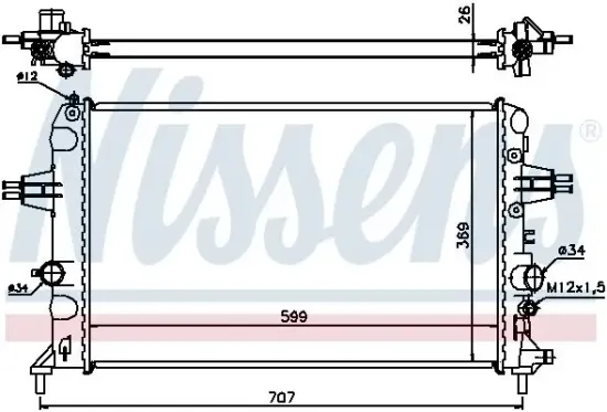 Kühler, Motorkühlung NISSENS 630704 Bild Kühler, Motorkühlung NISSENS 630704