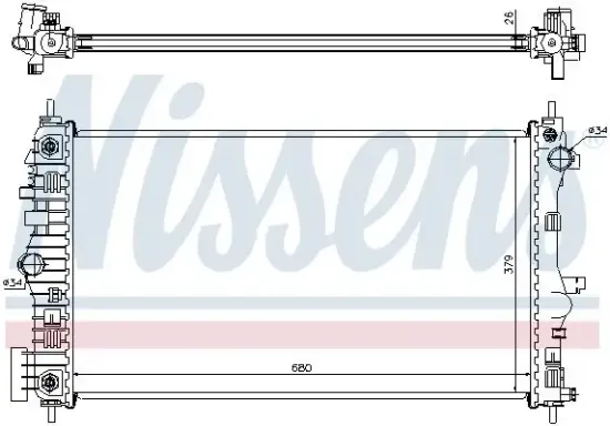 Kühler, Motorkühlung NISSENS 630715 Bild Kühler, Motorkühlung NISSENS 630715