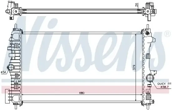 Kühler, Motorkühlung NISSENS 630716 Bild Kühler, Motorkühlung NISSENS 630716