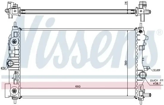 Kühler, Motorkühlung NISSENS 630724 Bild Kühler, Motorkühlung NISSENS 630724