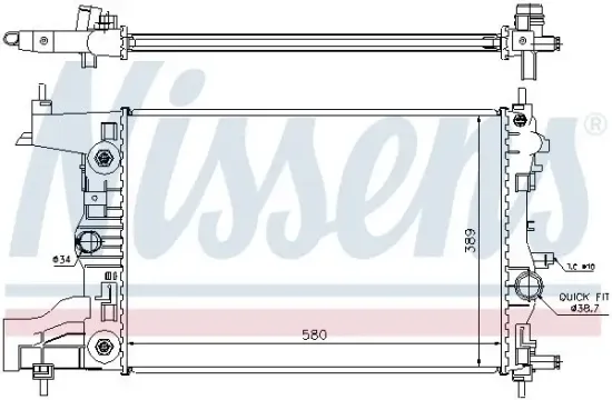 Kühler, Motorkühlung NISSENS 630728 Bild Kühler, Motorkühlung NISSENS 630728