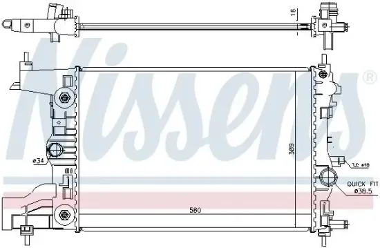 Kühler, Motorkühlung NISSENS 630729 Bild Kühler, Motorkühlung NISSENS 630729