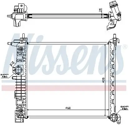 Kühler, Motorkühlung NISSENS 630737 Bild Kühler, Motorkühlung NISSENS 630737