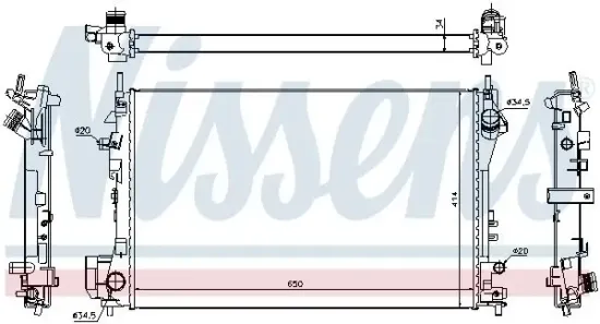 Kühler, Motorkühlung NISSENS 630742 Bild Kühler, Motorkühlung NISSENS 630742