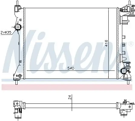 Kühler, Motorkühlung NISSENS 630753 Bild Kühler, Motorkühlung NISSENS 630753