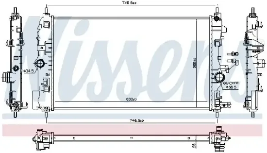 Kühler, Motorkühlung NISSENS 630763 Bild Kühler, Motorkühlung NISSENS 630763