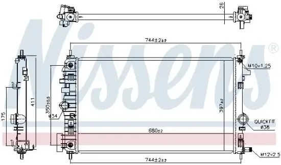 Kühler, Motorkühlung NISSENS 630769 Bild Kühler, Motorkühlung NISSENS 630769