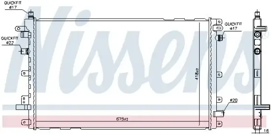 Kühler, Motorkühlung NISSENS 630772 Bild Kühler, Motorkühlung NISSENS 630772
