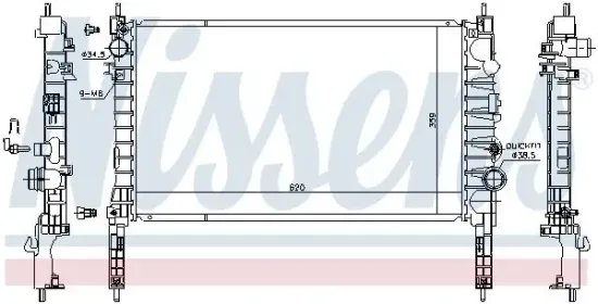 Kühler, Motorkühlung NISSENS 630774 Bild Kühler, Motorkühlung NISSENS 630774