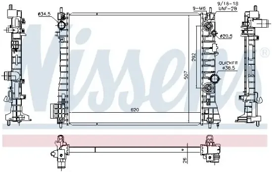 Kühler, Motorkühlung NISSENS 630777 Bild Kühler, Motorkühlung NISSENS 630777