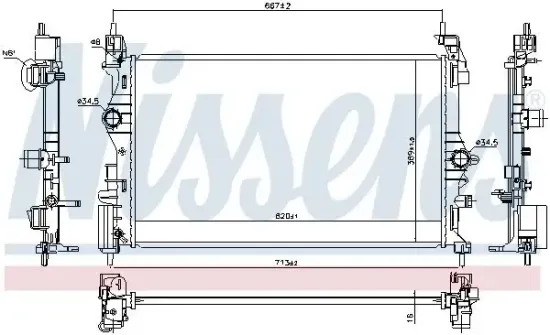 Kühler, Motorkühlung NISSENS 630786 Bild Kühler, Motorkühlung NISSENS 630786