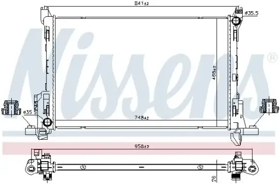 Kühler, Motorkühlung NISSENS 630793 Bild Kühler, Motorkühlung NISSENS 630793