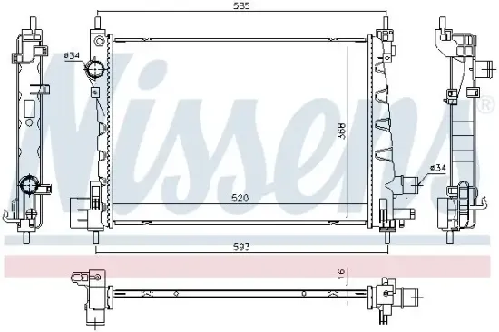 Kühler, Motorkühlung NISSENS 630796 Bild Kühler, Motorkühlung NISSENS 630796