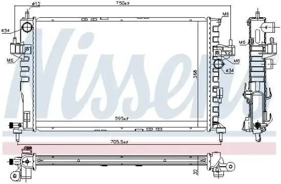 Kühler, Motorkühlung NISSENS 630802 Bild Kühler, Motorkühlung NISSENS 630802