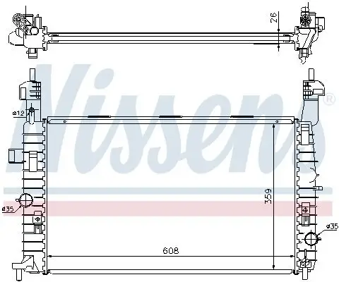 Kühler, Motorkühlung NISSENS 63087A Bild Kühler, Motorkühlung NISSENS 63087A