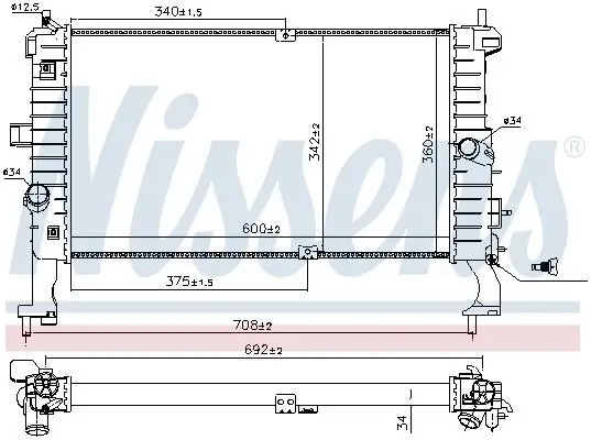 Kühler, Motorkühlung NISSENS 63092 Bild Kühler, Motorkühlung NISSENS 63092