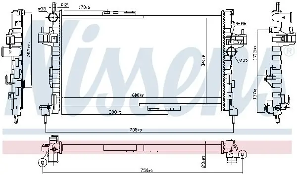 Kühler, Motorkühlung NISSENS 63094 Bild Kühler, Motorkühlung NISSENS 63094