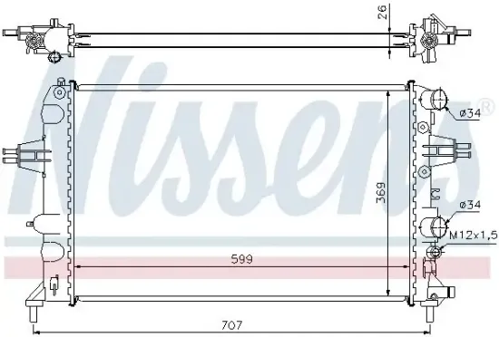 Kühler, Motorkühlung NISSENS 63095A Bild Kühler, Motorkühlung NISSENS 63095A