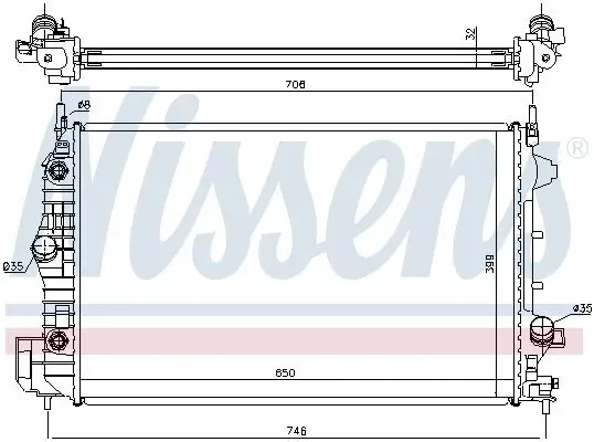 Kühler, Motorkühlung NISSENS 63113A Bild Kühler, Motorkühlung NISSENS 63113A
