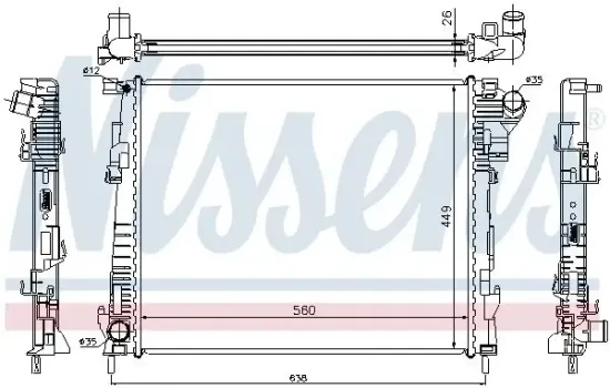 Kühler, Motorkühlung NISSENS 63122 Bild Kühler, Motorkühlung NISSENS 63122