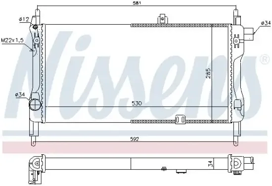 Kühler, Motorkühlung NISSENS 632381 Bild Kühler, Motorkühlung NISSENS 632381