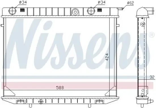 Kühler, Motorkühlung NISSENS 63245 Bild Kühler, Motorkühlung NISSENS 63245