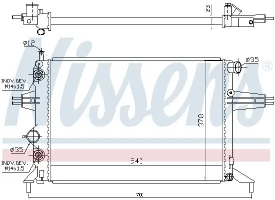 Kühler, Motorkühlung NISSENS 632481 Bild Kühler, Motorkühlung NISSENS 632481