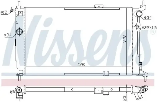 Kühler, Motorkühlung NISSENS 63252A Bild Kühler, Motorkühlung NISSENS 63252A