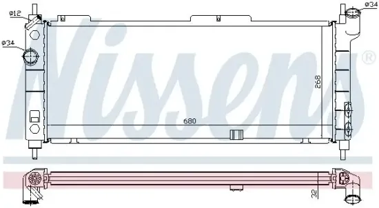 Kühler, Motorkühlung NISSENS 63254A Bild Kühler, Motorkühlung NISSENS 63254A