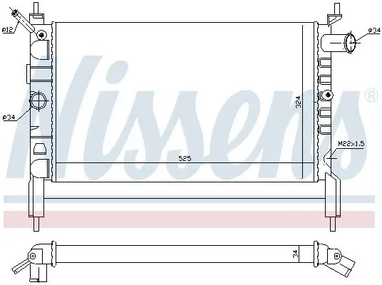 Kühler, Motorkühlung NISSENS 632761 Bild Kühler, Motorkühlung NISSENS 632761